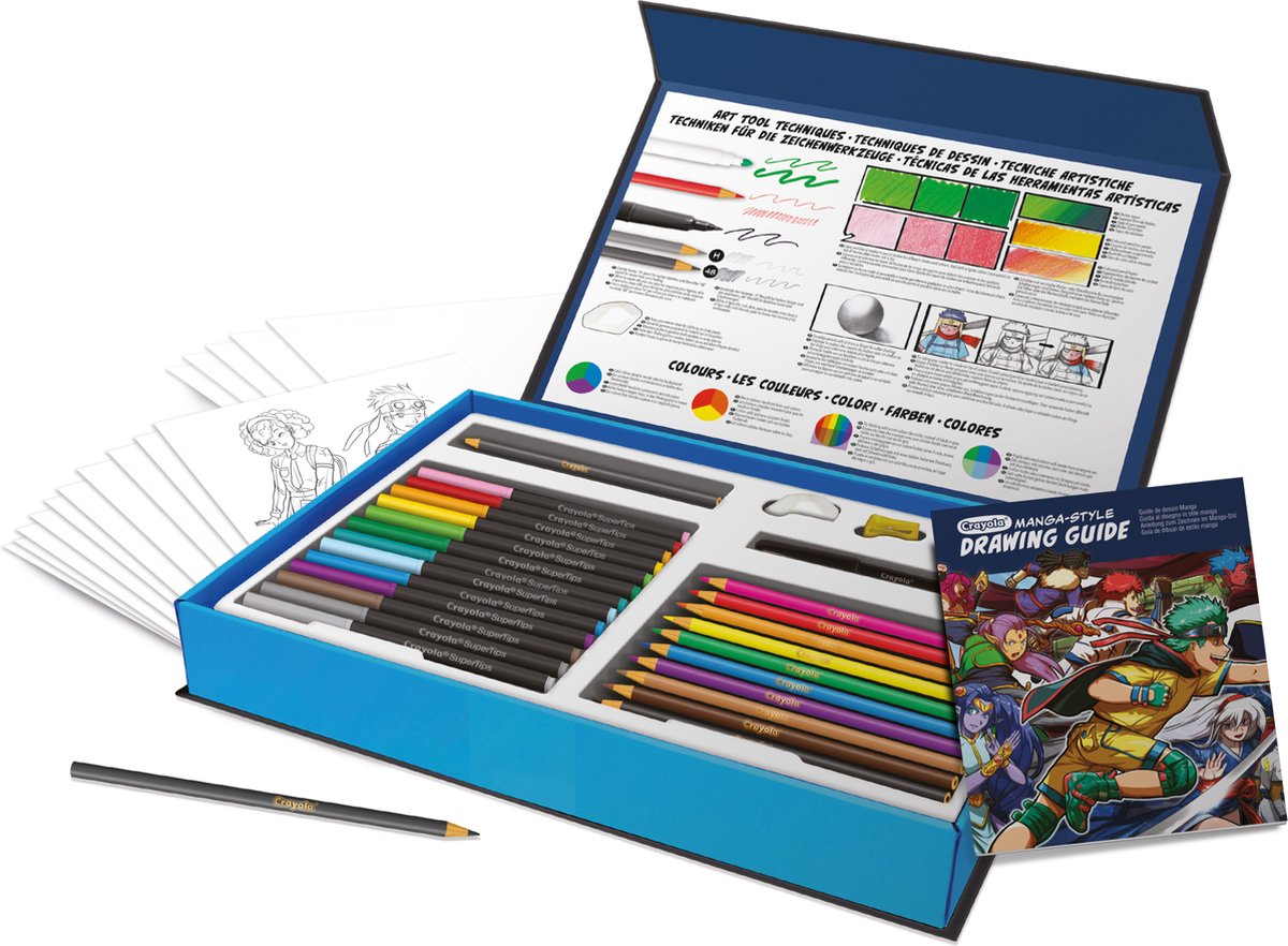 Crayola - paquet passe-temps - dessin manga avec 45 pièces pour enfants