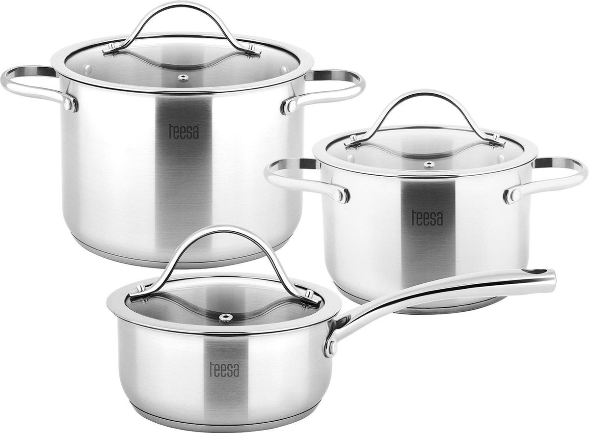 Teesa tsa0141 - ensemble de poêles en acier inoxydable trois pièces Cook Expert Prime