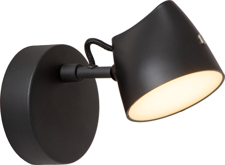 Lucide milne - applique - LED dimmable - 1x8w 2700k - noir
