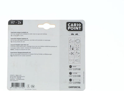 Lampe halogène Carpoint ultrabright h7 12v 55w - lumière puissante - durable - économe en énergie et résistante aux intempéries