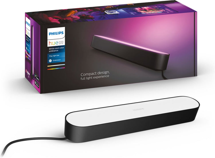 Barre lumineuse Philips hue play - lumière blanche et colorée - noir - 1 pièce - extension