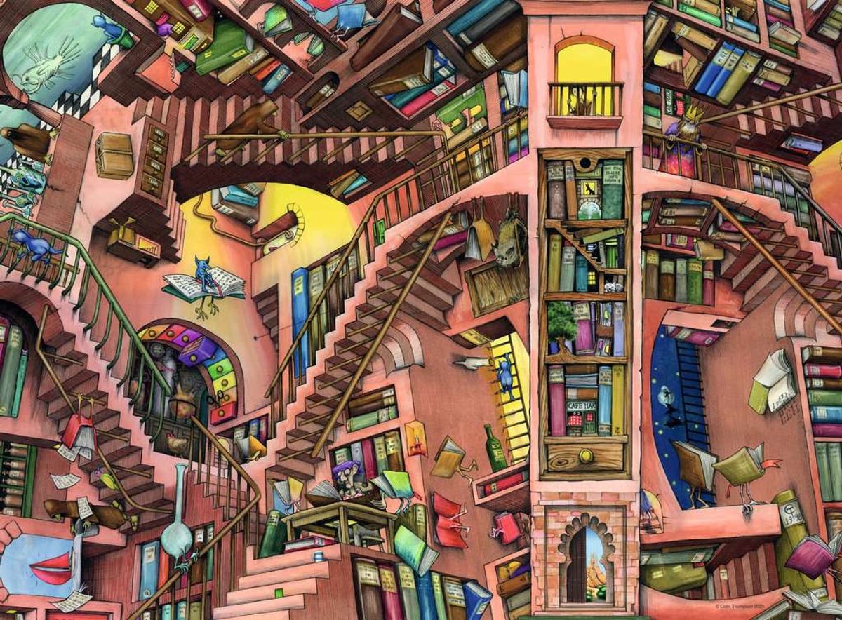 Puzzle Ravensburger la bibliothèque détruite - 500 pièces.