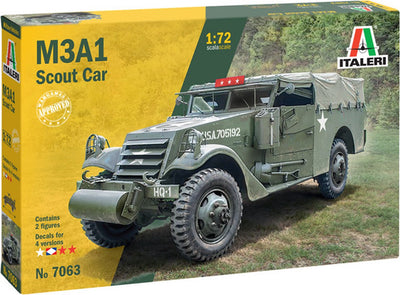 Kit de construction de maquettes Italeri véhicules militaires - 7063 m3a1 voiture de reconnaissance en plastique - 1:72 - modélisme