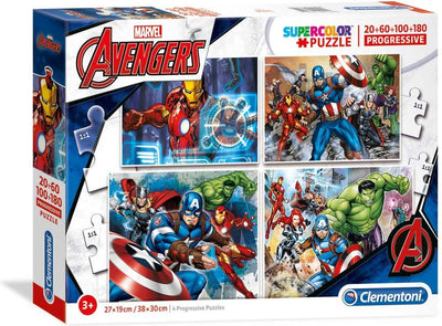Clementoni puzzle 4 en 1 Avengers - 20 60 100 180 pièces