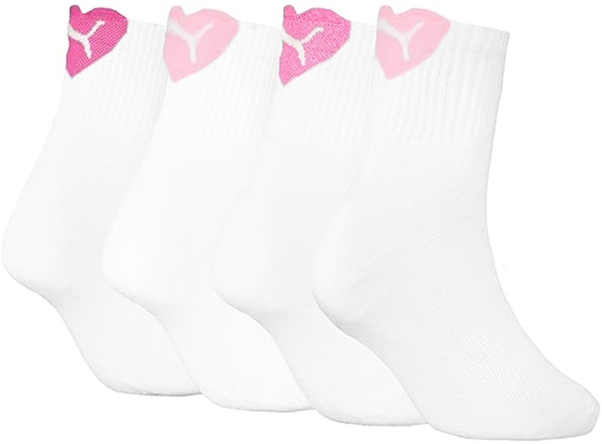 Puma dames 4p chaussettes mi-hauteur coeur blanc