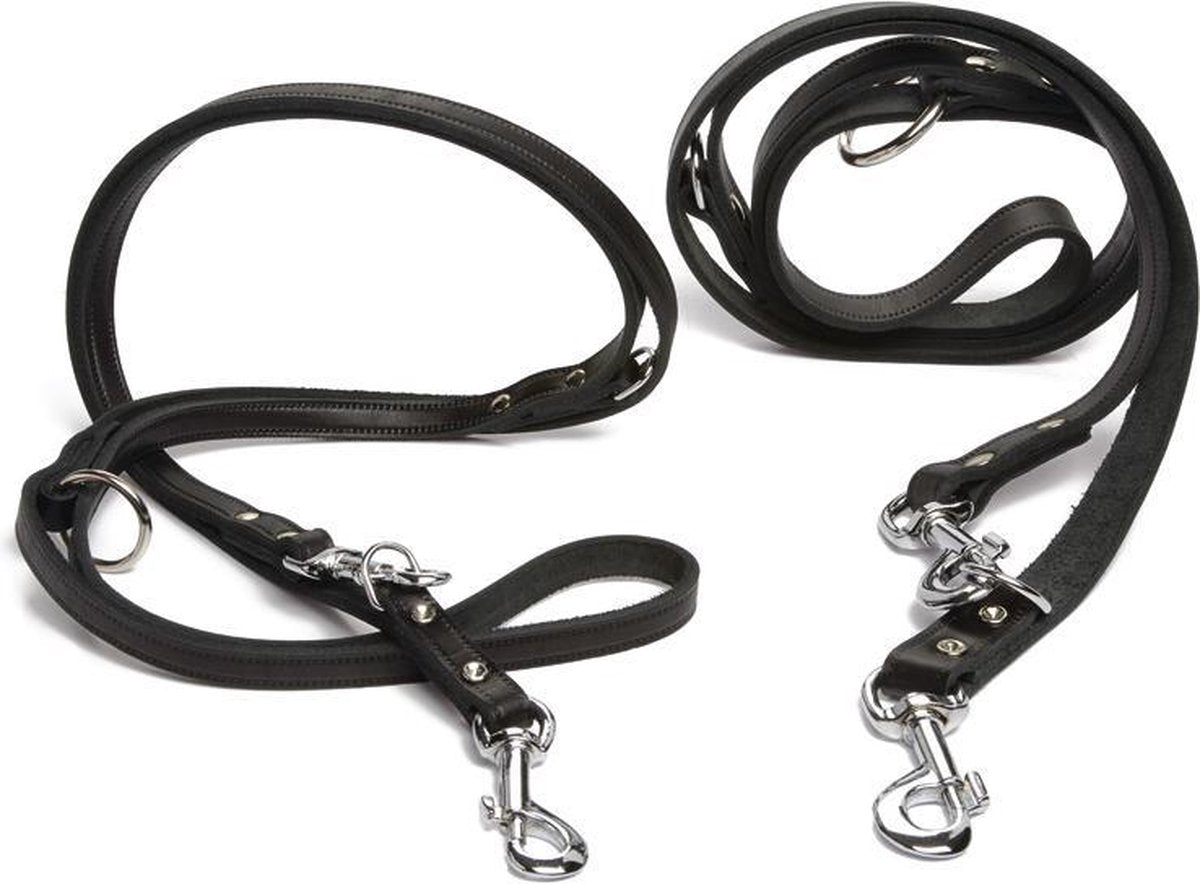 Beeztees - laisse pour chien - cuir - noir - 200x18 cm