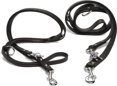 Beeztees - laisse pour chien - cuir - noir - 200x18 cm