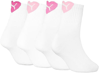 Puma dames 4p chaussettes mi-hauteur coeur blanc