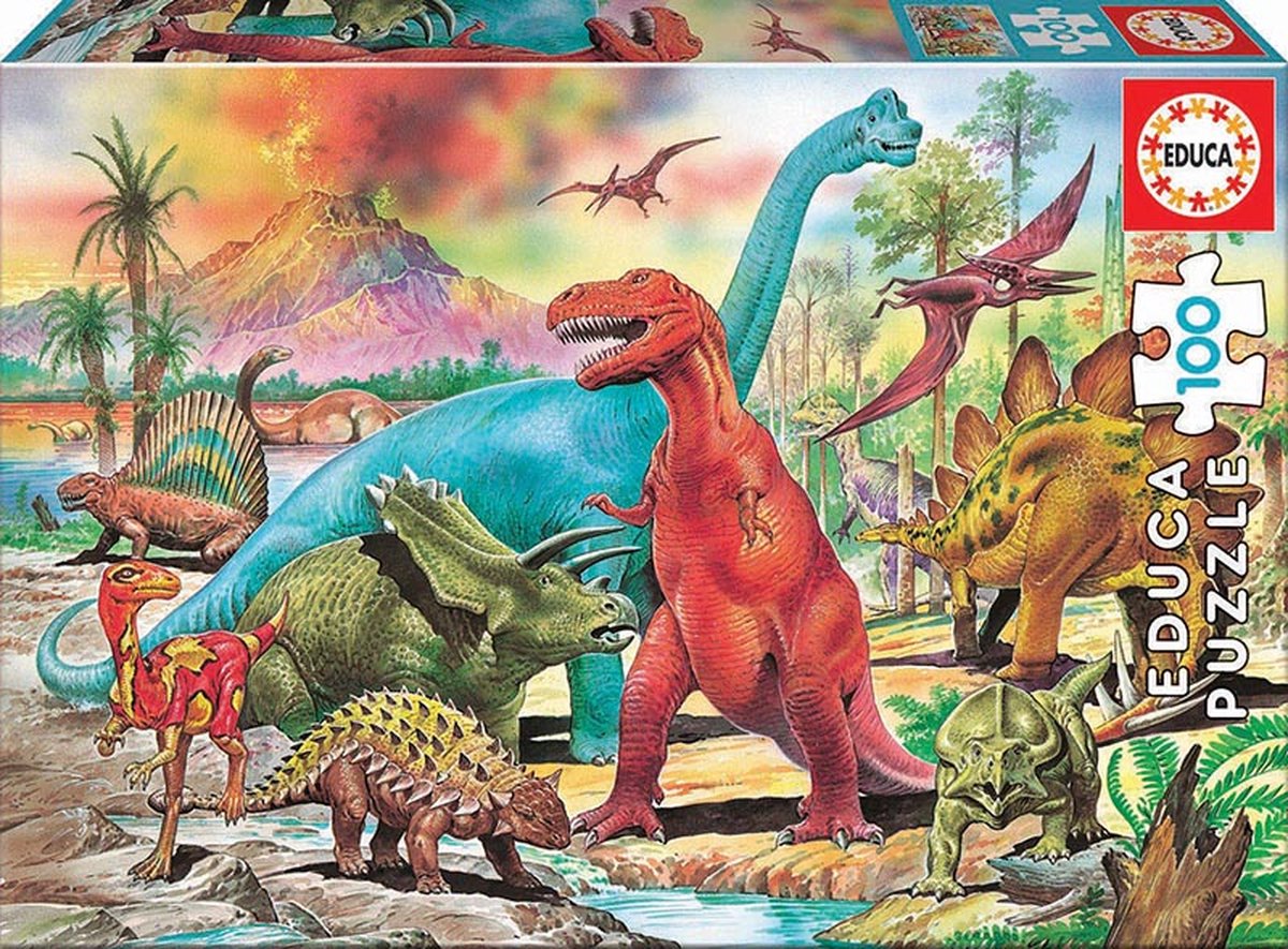Educa - puzzle - 100 pièces - dinosaures - dinosaures - puzzle enfant - puzzle