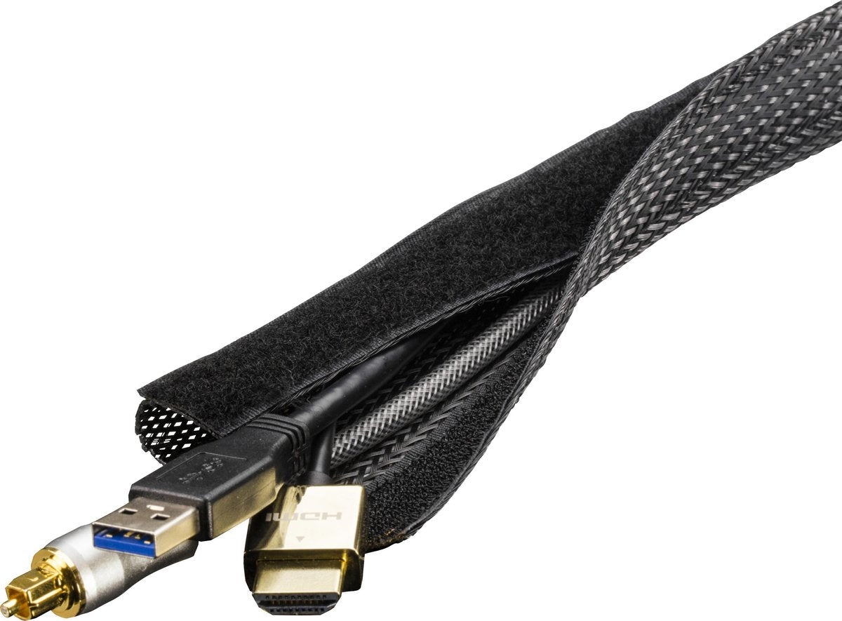 Deltaco ldr16 - chaussette de câble en nylon avec Velcro - 3 mètres