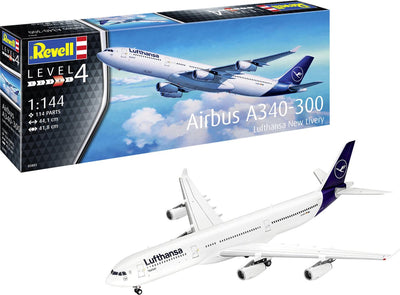 Revell maquette avion - 03803 airbus a340-300 -lufthansa- nouvelle livrée - plastique avion - 1:144 - modélisme