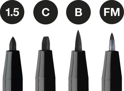 Stylo à dessin Faber-castell - stylo d'artiste Pitt - noir - 4 pièces - fc-167153