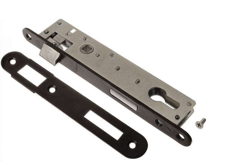Cylindre profilé de serrure de porte étroite sans marque sans marque 90×22mm - distance de verrouillage 90mm - plaque frontale noire