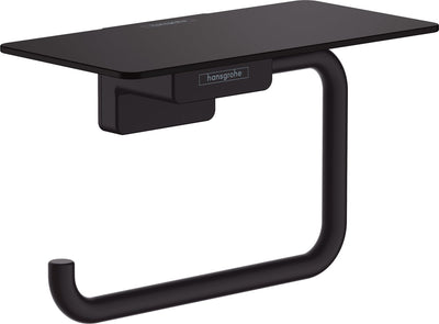 Porte-rouleau de papier toilette Hansgrohe Addstoris avec étagère noir mat