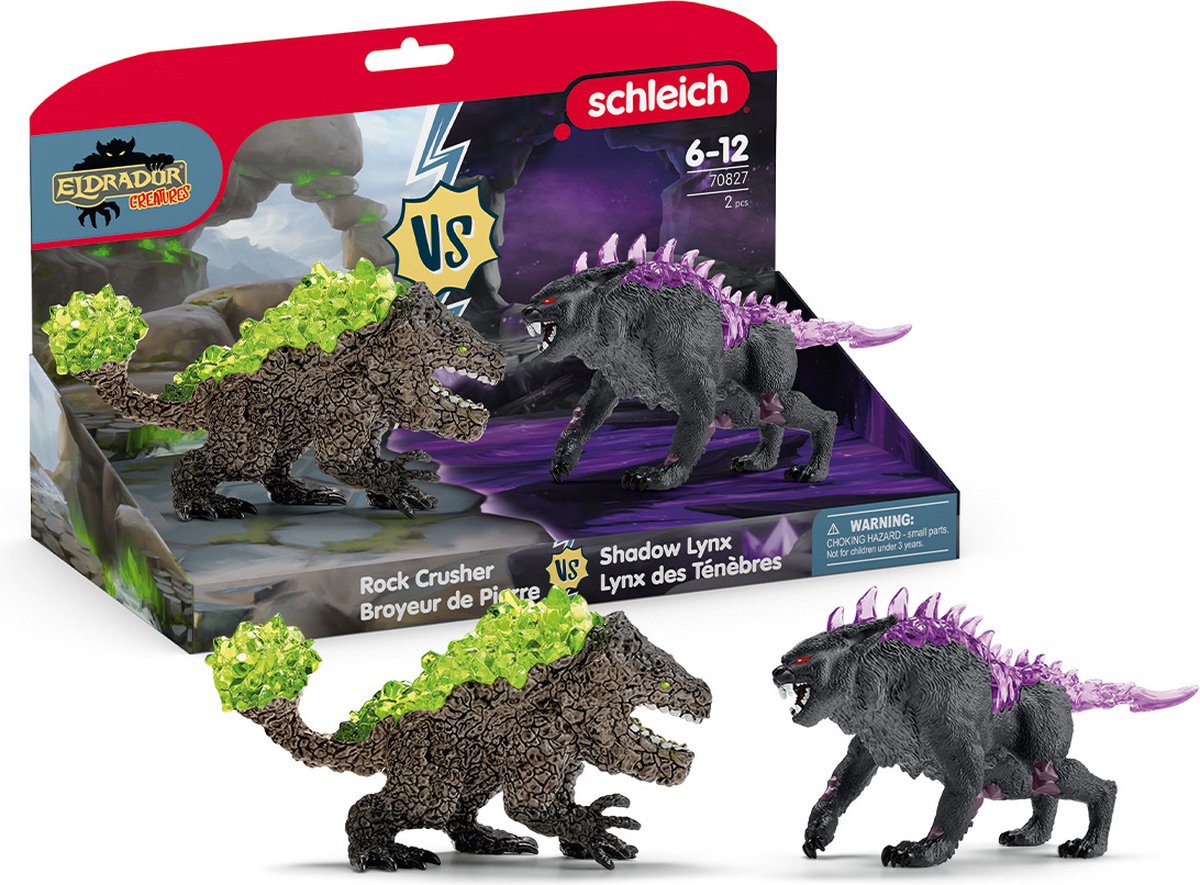 Schleich Eldrador Shadowlynx contre Rock Breaker
