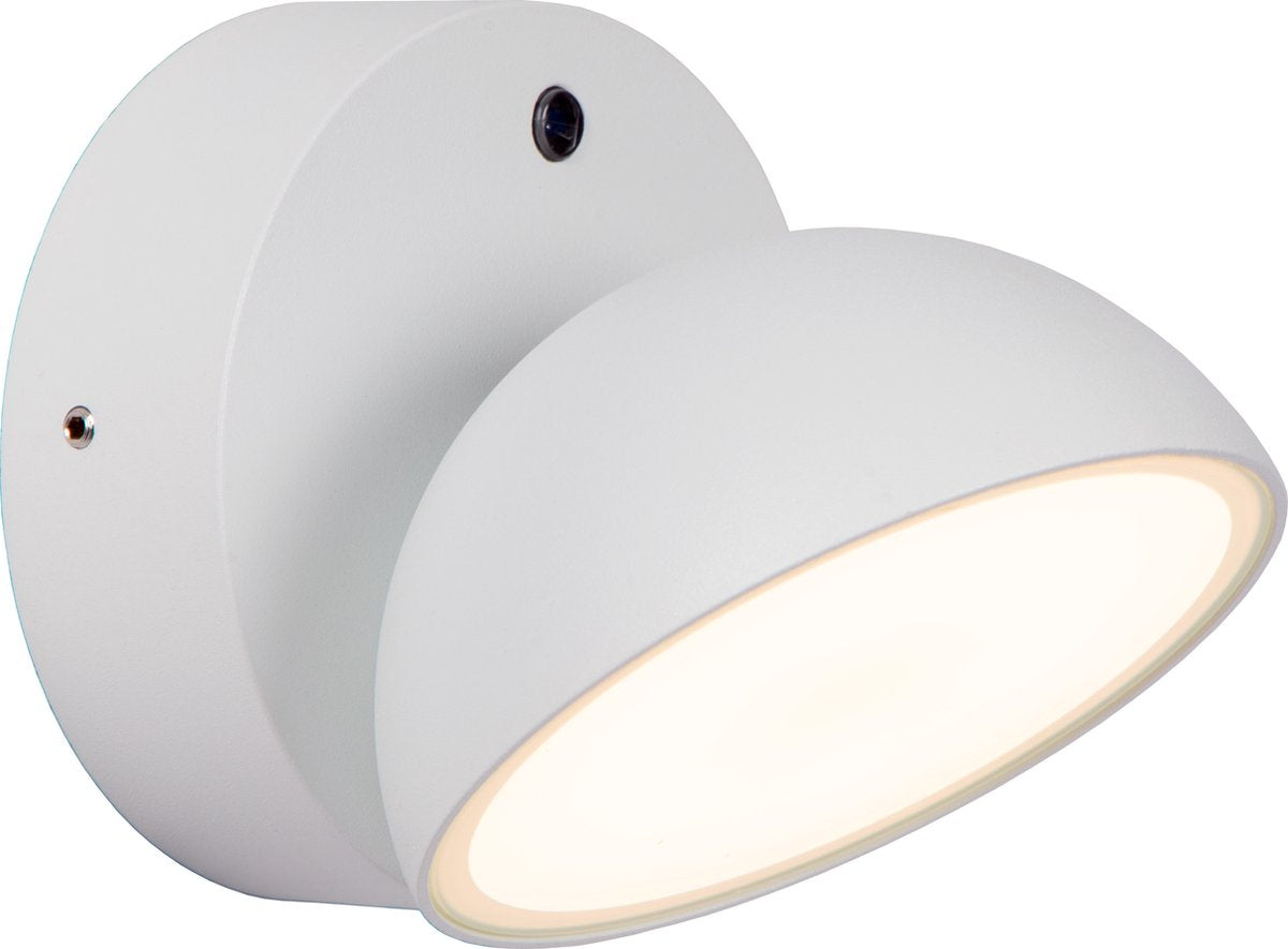Lucide finn - applique intérieur extérieur - led - 1x12w 3000k - ip54 - capteur jour nuit - blanc