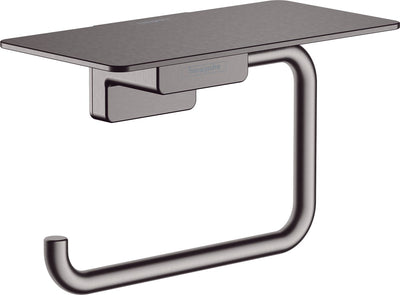 Porte-rouleau de papier toilette Hansgrohe Addstoris avec étagère chrome noir brossé