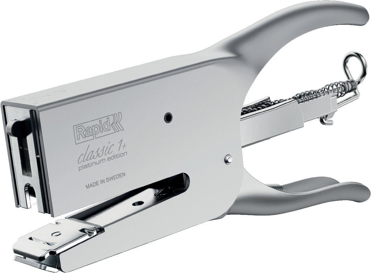 Pince-agrafeuse classique Rapid K1 - platine chromée - jusqu'à 50 feuilles - enclume réglable - argent