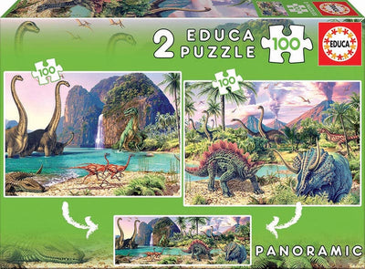 Educa - puzzle - 2 x 100 pièces - dinosaures