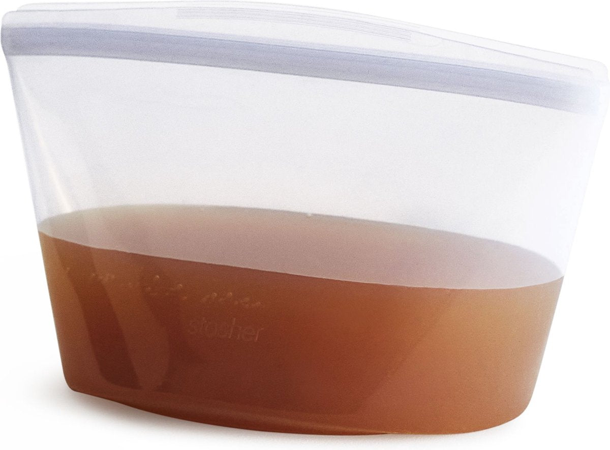 Stasher - bol sac alimentaire 6 tasses 1,42 litre - silicone - transparent