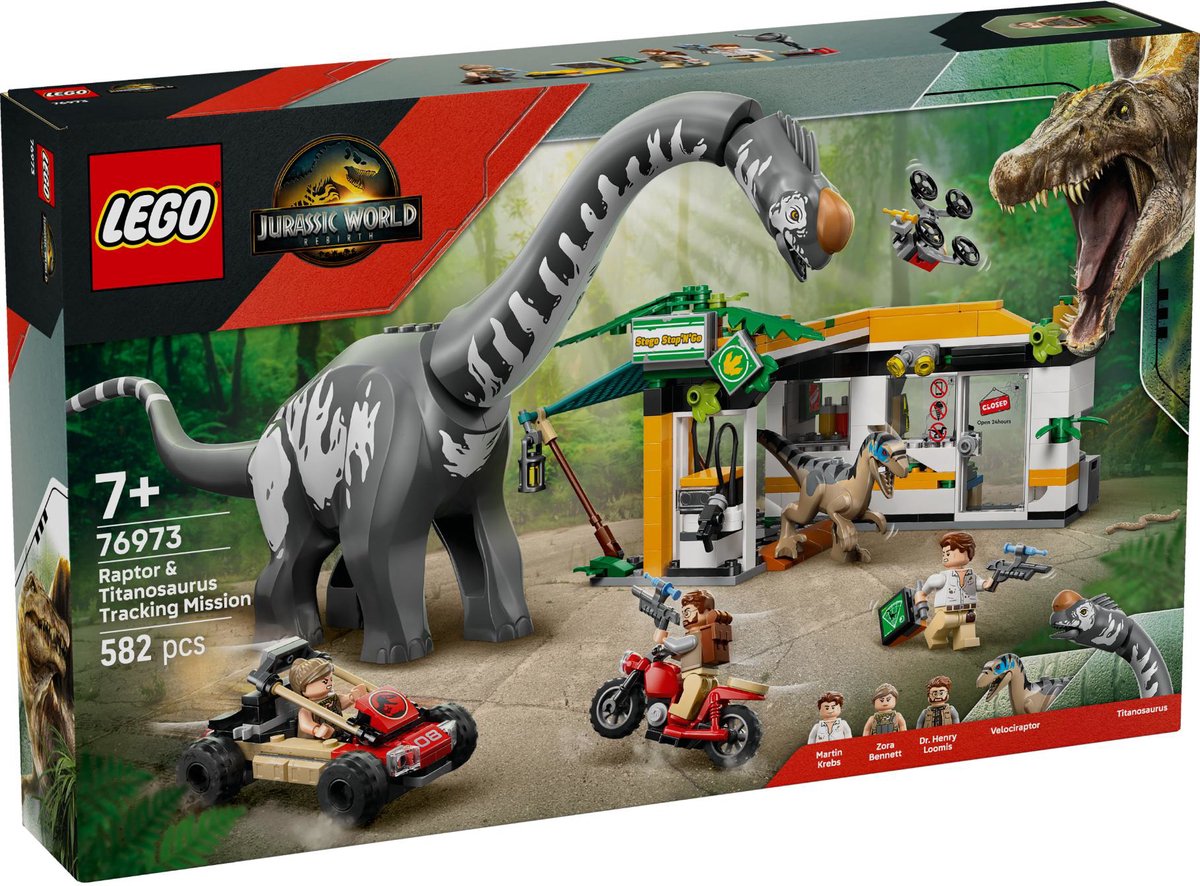 Lego Jurassic World 76973 Mission d'enquête Raptor and Titanosaurus