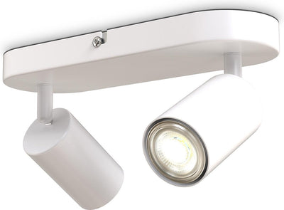 B.K.licht - spots en saillie - spots de plafond avec 2 points lumineux - spots barre rotative - inclinable - raccord gu10 - l.: 27cm