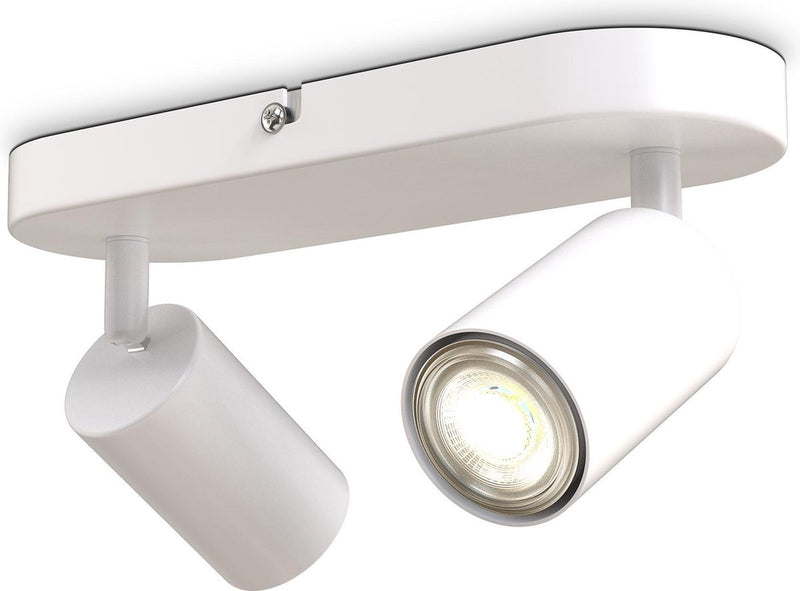 B.K.licht - spots en saillie - spots de plafond avec 2 points lumineux - spots barre rotative - inclinable - raccord gu10 - l.: 27cm