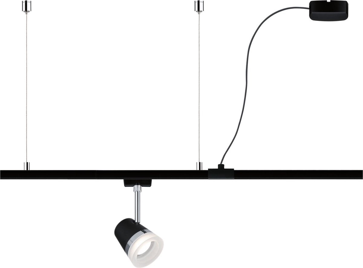 Paulmann urail end alimentation suspendue - accessoire d'éclairage sur rail - noir mat - accessoires - système de rail