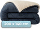 Faire taire. living hush living - couette lavable design bicolore marine teddy - 140x200 cm - 300 g/m² - avec taie d'oreiller assortie