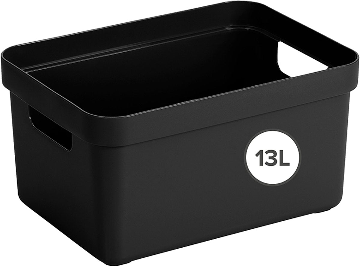 Sunware sigma home boîte de rangement 13l - 35x24,6x18,3 cm - noir