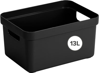 Sunware sigma home boîte de rangement 13l - 35x24,6x18,3 cm - noir