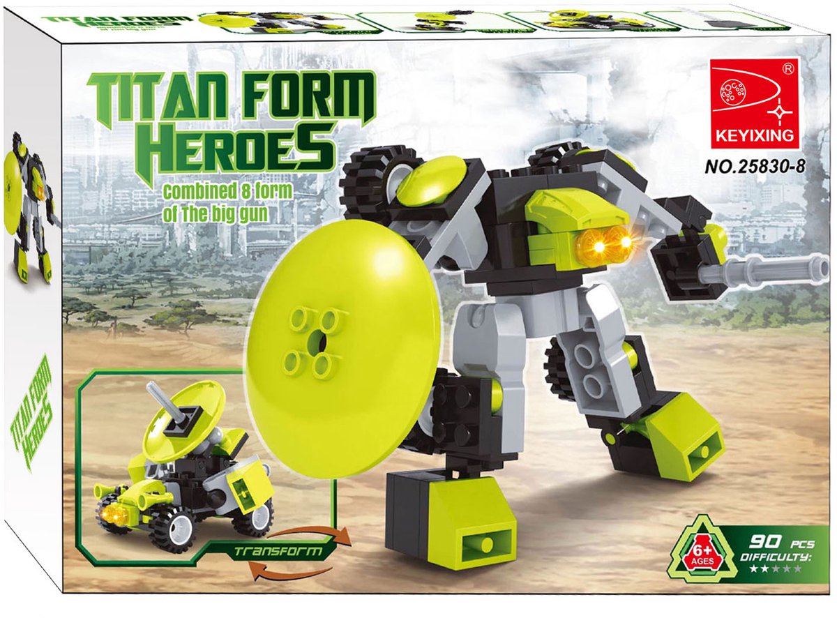 Jeu de construction transformer la voiture spatiale robot - 90 pièces