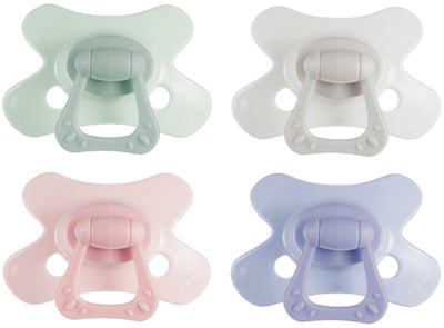 Difrax sucette naturelle - 18+ mois - vert gris clair rose violet - 2 pièces