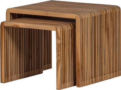 Tables d'appoint Woood jasmine - teck recyclé - naturel - lot de 2