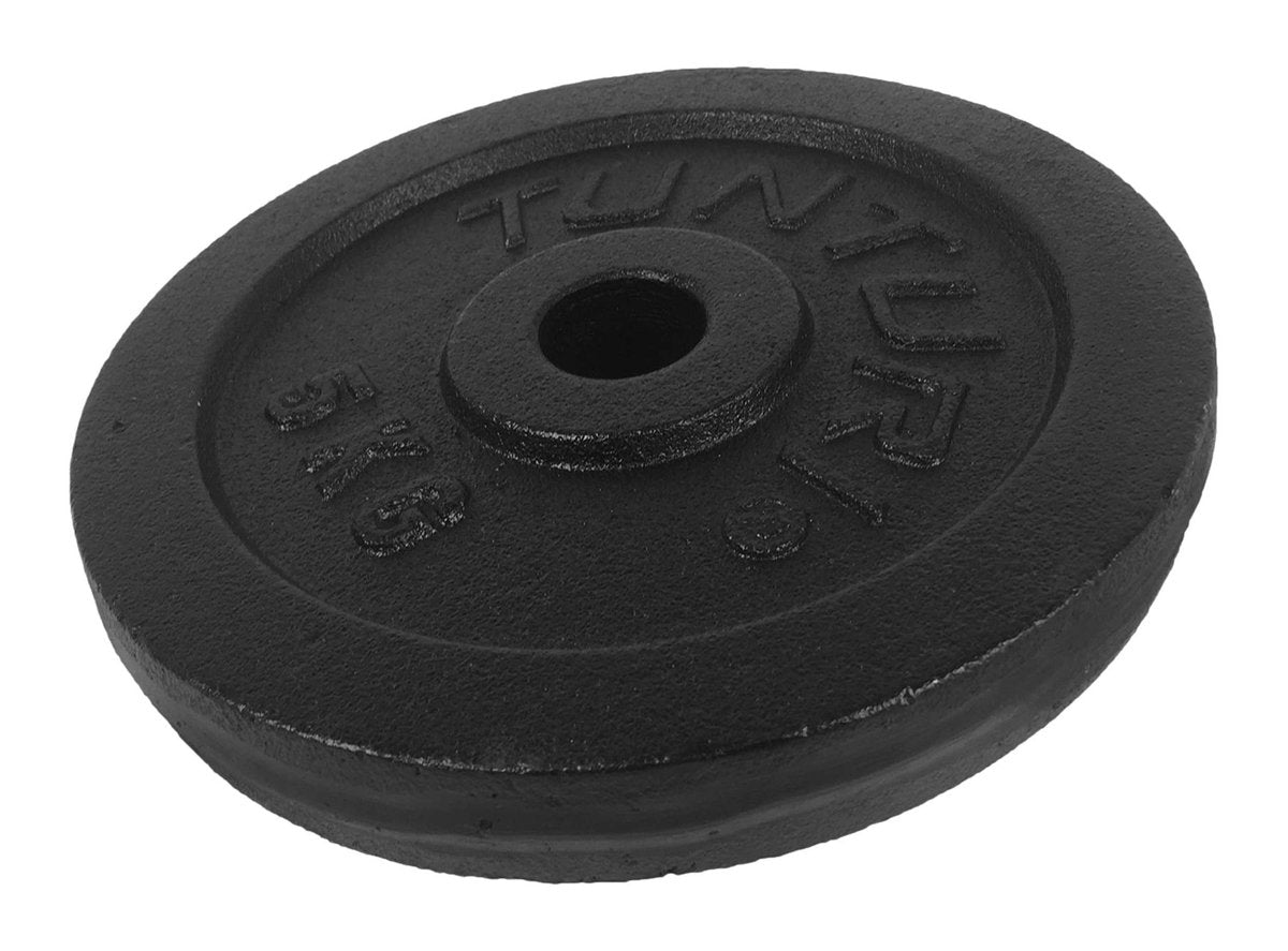 Plaque de poids Tunturi - poids d'haltères - 1 x 5 kg - ø 30 mm - fonte - incl. application de remise en forme gratuite