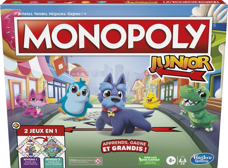 Monopoly junior - jeu 2 en 1 - jeu de société (français)