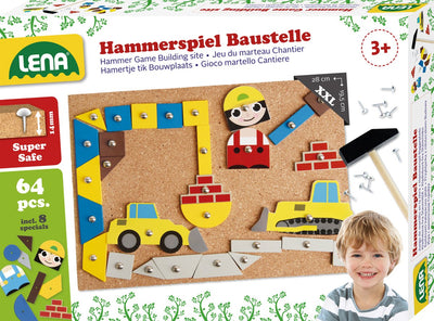 Lena jeu d'enfant marteau robinet liège bois métal 64 pièces