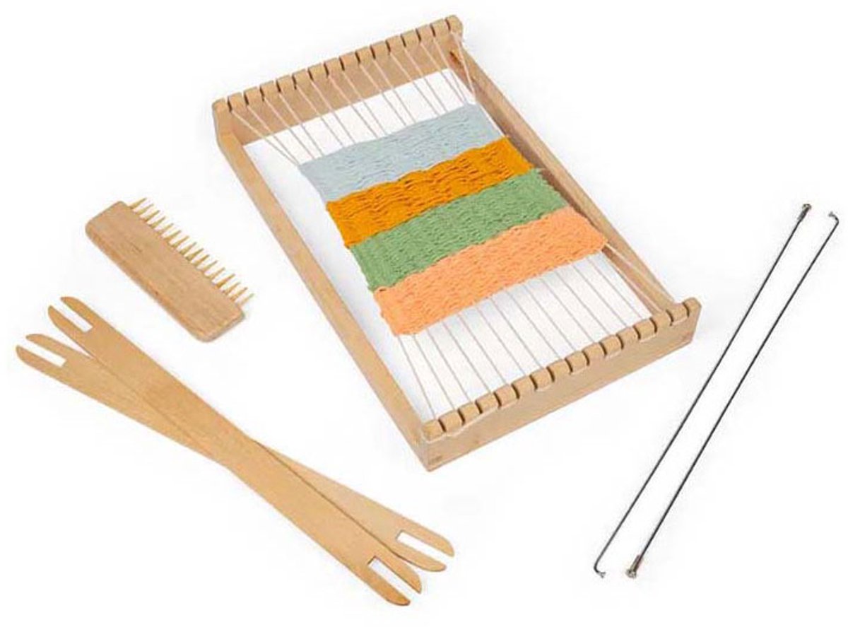 Bigjigs Set Windows de tissage en bois, 10dlg.