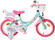 Vélo enfant Volare licorne - filles - 14 pouces - vert - deux freins à main