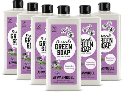 Liquide vaisselle savon vert Marcel's - lavande romarin - 6 x 500ml