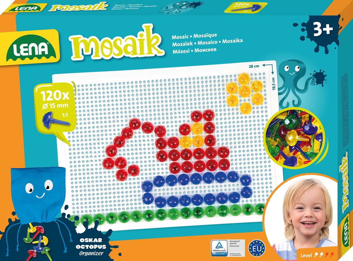 Ensemble mosaïque Lena transparent 120pcs 15 mm