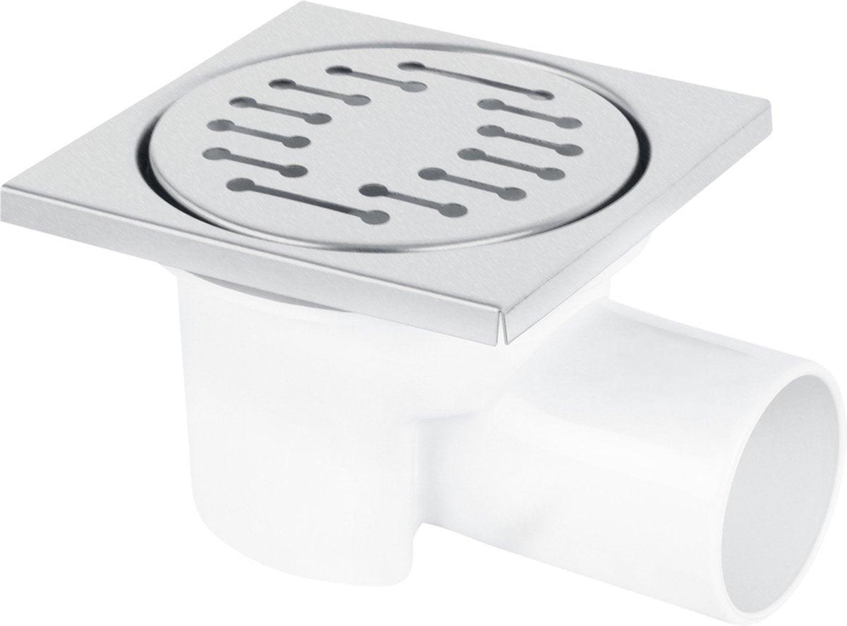 Differnz basic - caniveau de douche sortie latérale - mat - 10 x 10 cm