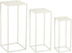Mica decorations table d'appoint quinty - lot de 3 - l30 x l30 x h70 cm - métal - blanc cassé