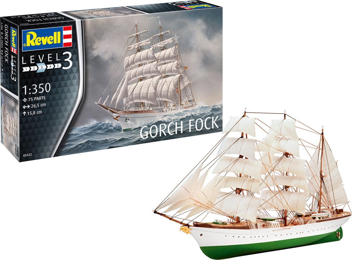 Revell modélisme de navires en kit - 05432 gorch fock ship plastique - 1:350 - modélisme