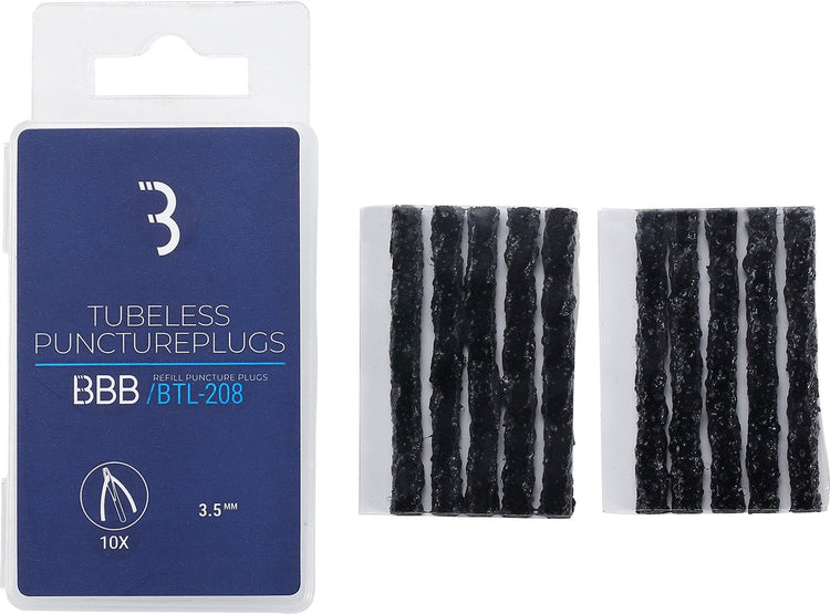 Bouchons de crevaison vélo Bbb - bouchons de réparation tubeless - 10 pièces - 3,5 mm - btl-208