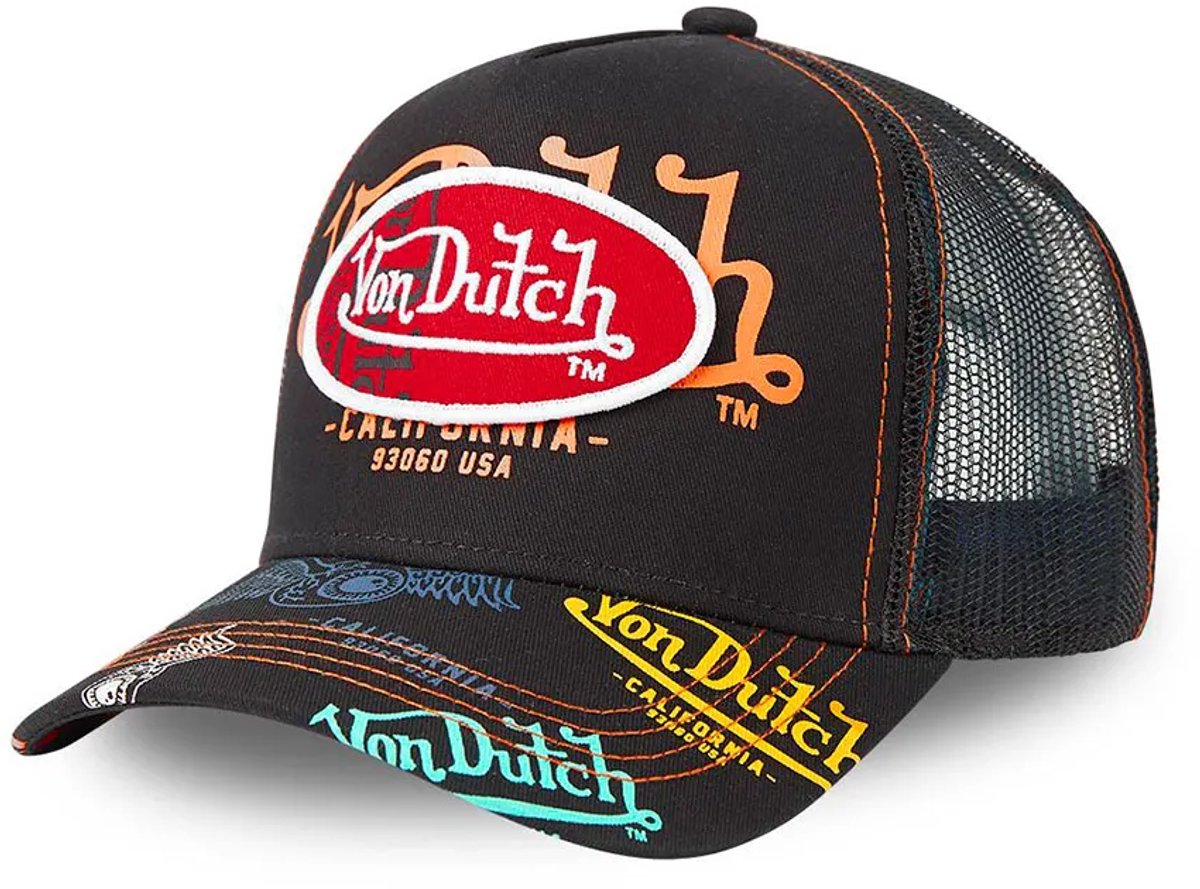 Von Dutch - soutien-gorge casquette camionneur snapback bla2 | taille unique | réglable | fermeture à pression - noir
