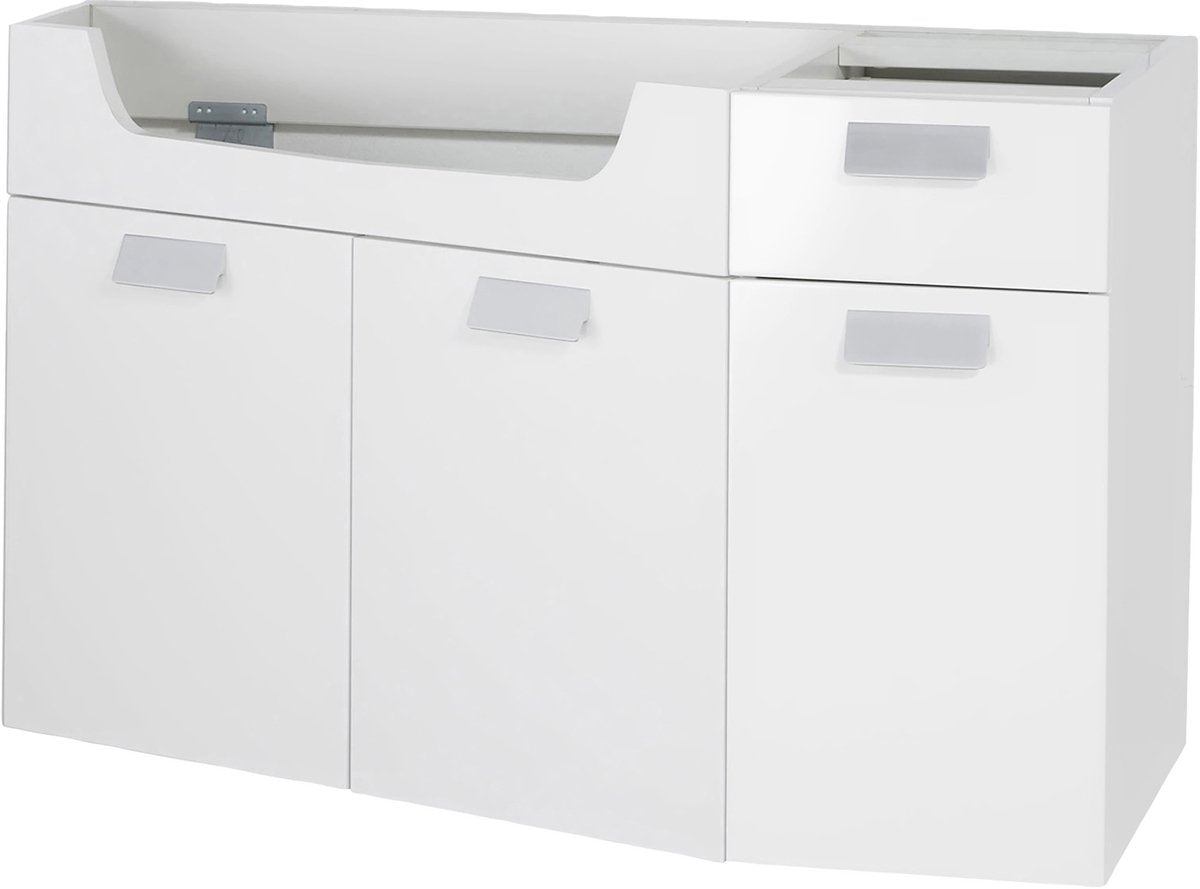 Meuble bas Differnz 100x60x33cm avec fermeture amortie MDF blanc
