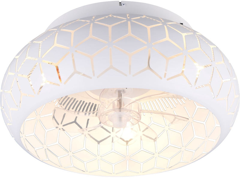 Rl vis ta lumière réalité bidar - ventilateur de plafond - blanc mat - excl. 3x E27 4 W - lumière commutable séparément - télécommande - montage au plafond - 3 vitesses - minuterie - mode été et hiver