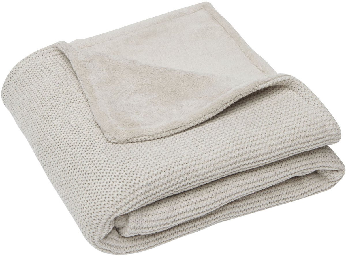 Jollein couverture bébé berceau 100x150cm tricot basique - polaire nougat