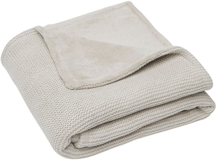 Jollein couverture bébé berceau 100x150cm tricot basique - polaire nougat